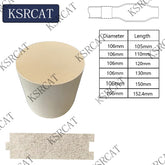 Three Way Ceramic Catalytic Converter Cores for Ceramic catalytic Compliant Euro3 4 5 6 standard Universal Fit for Gasoline Vehicles 200 400cpsi diameter 106mm conveter